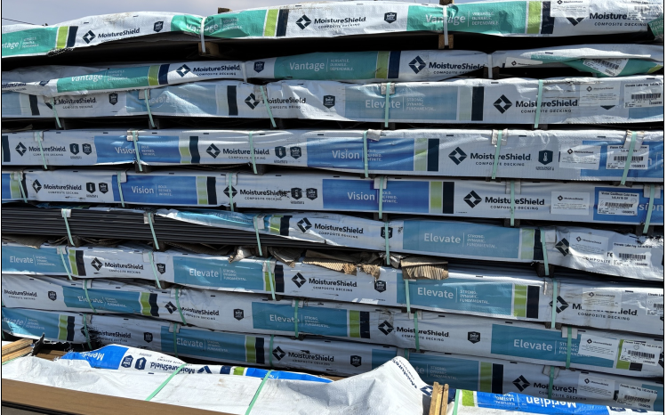 Close-up of MoistureShield Elevate and Vision composite decking bundles